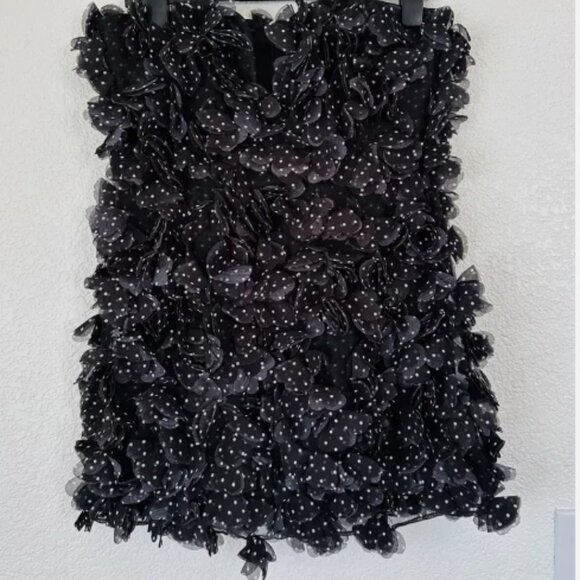 Brand New By Anthropologie 3D Floral Polka Dot Mini Dress - Picture 7 of 13